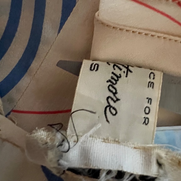 Chloe Women Blouse Tank Sleeveless Top Size S Small Cream Pink Blue Silk Vintage - Picture 7 of 7